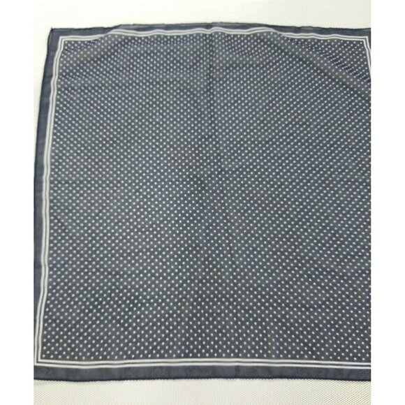 21" X 21" SCARF-100% POLYESTER-NAVY - POLKA DOT - - Picture 1 of 2
